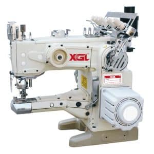 XGL-1500D High Speed Feed-up-the-arm 2 Needle, 4 thread with tape attaching & auto cutter device.